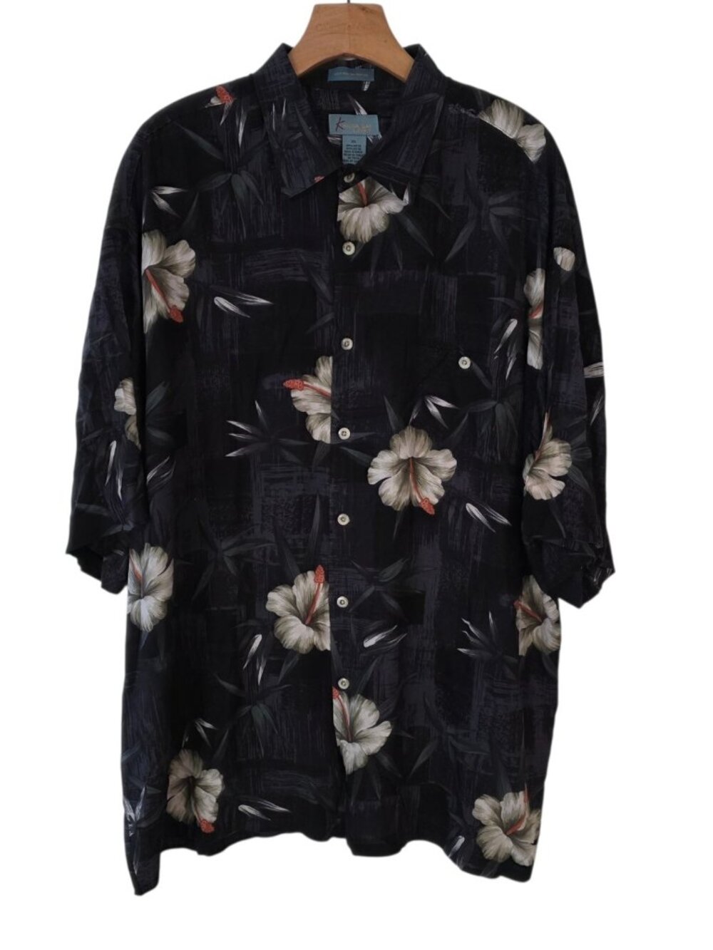Kaylua Bay Hawaiian Shirt Rayon Button Up  Floral Hibiscus Beach Cruise Mens XL